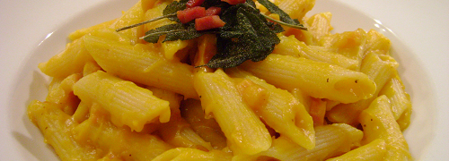 Penne With Pumpkin, Pancetta And Sage